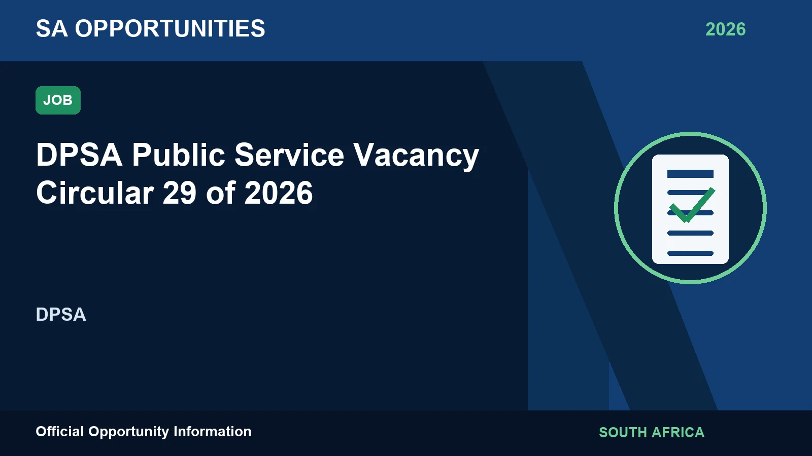 DPSA Circular 29 of 2026 - Vacancies and How to Apply